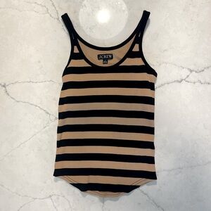 NWOT J. Crew Black and Tan Striped Women's Tank Top S Small